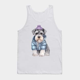 Watercolor Cozy Miniature Schnauzer Dog Tank Top